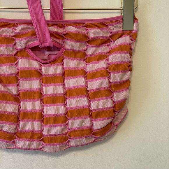 Urban Outfitters XL crop top tube top 90s vibes Barbie pink orange summer beach - Picture 6 of 9